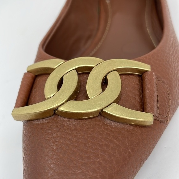 Boden Flats Women's 6 Brown Leather Gold Slip on Shoes - Picture 10 of 13